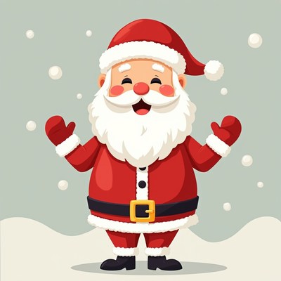 Smiling Santa Claus in Snow