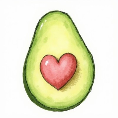 Avocado with heart inside