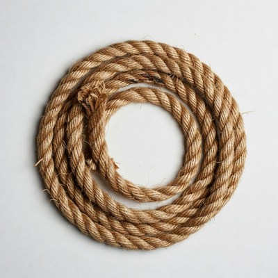 Coiled Rope on White Background