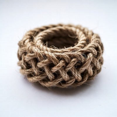 Coiled Rope on White Background