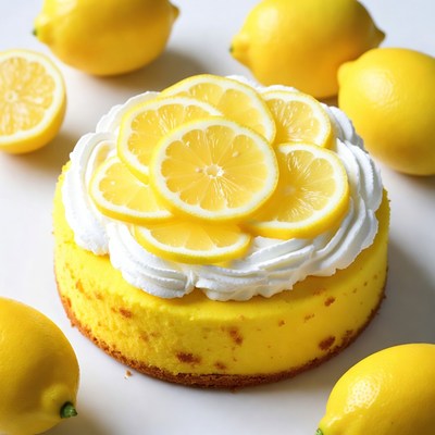 Lemon Cheesecake with Fresh Lemon Slices