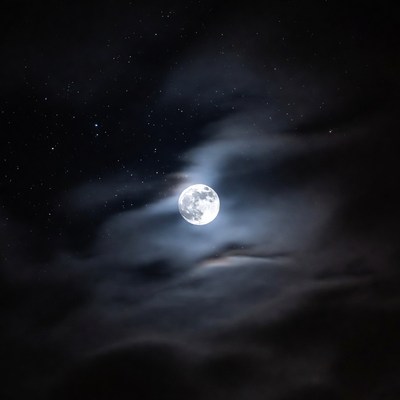 Full Moon in Night Sky