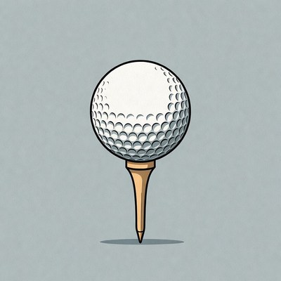 Golf ball on tee