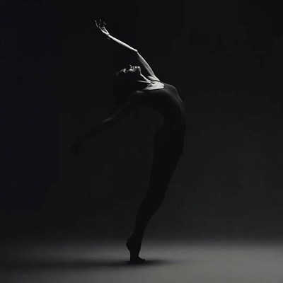 Woman in ballet pose silhouette
