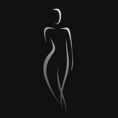 Silhouette of curvy woman