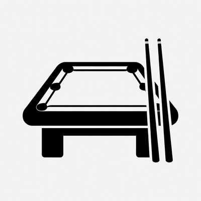 Pool Table with Cue Sticks