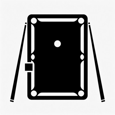 Pool table with cues