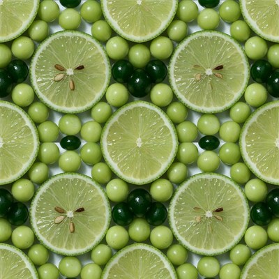 Lime Slices and Green Candy Pattern