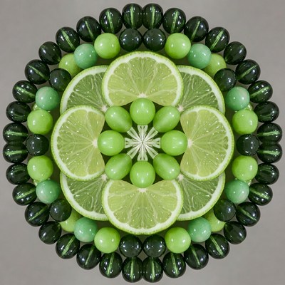 Lime Slices with Green Beads