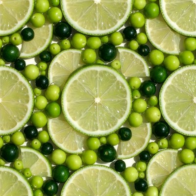 Lime Slices and Green Peas Pattern