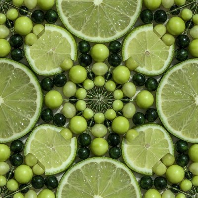 Lime Slices and Green Beads Pattern