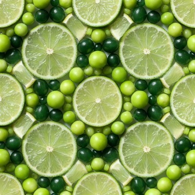 Lime Slices and Green Beads Pattern