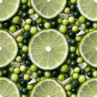 Lime Slices and Green Beads Pattern