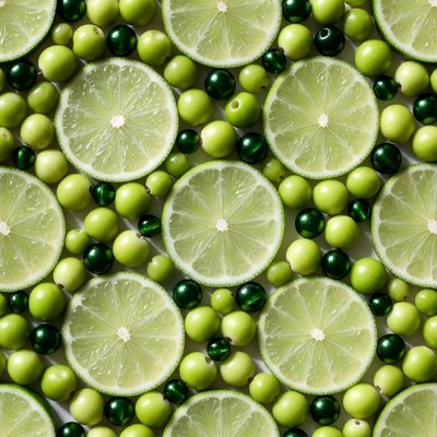 Lime Slices and Green Beads Pattern