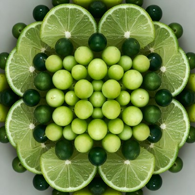 Lime Slices and Whole Limes Mandala