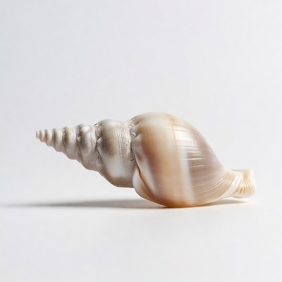 White seashell on isolated background