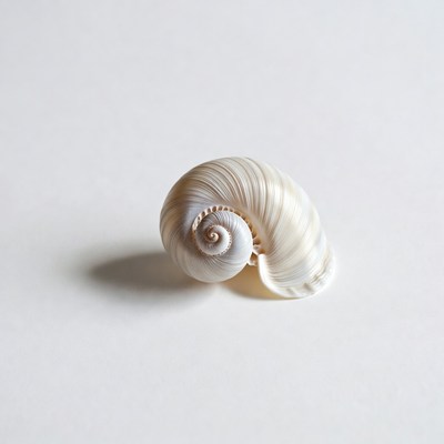 White seashell on white background