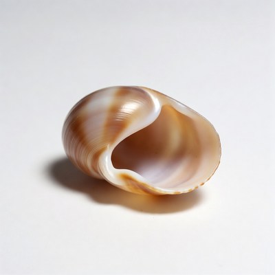 Open seashell on white background