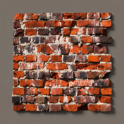 Weathered Red Brick Wall