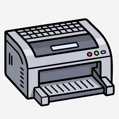 Cartoon Laser Printer Illustration