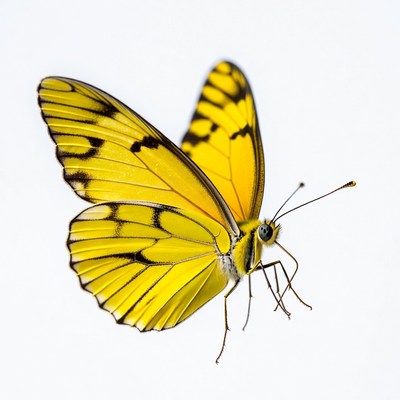 Yellow Butterfly with Black Wings