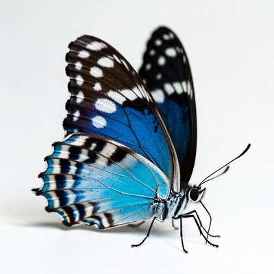 Blue butterfly with white spots