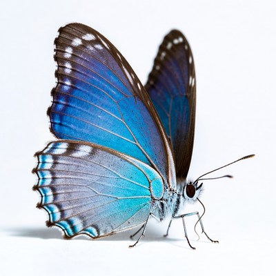 Blue butterfly with white spots