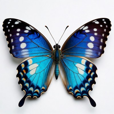 Blue butterfly with white spots