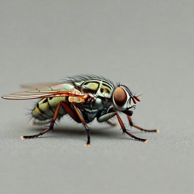 Closeup of green-eyed hoverfly