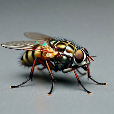 Close-up of striped hoverfly