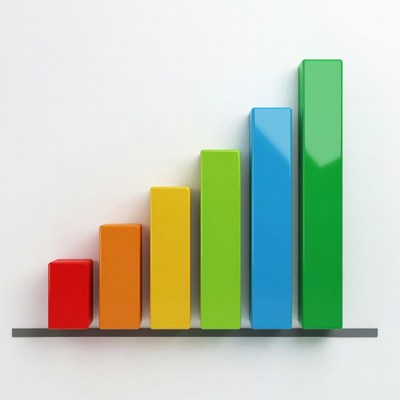 Rainbow 3D Bar Graph Chart