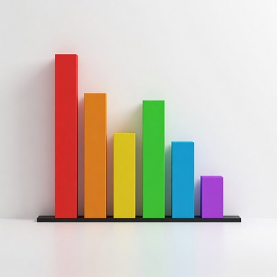 Rainbow 3D Bar Graph Chart
