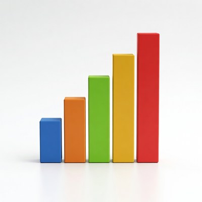 Colorful ascending bar graph