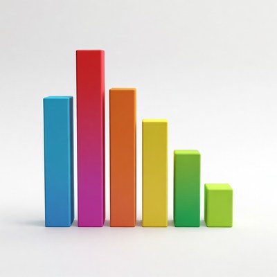 Colorful 3D Bar Graph Chart