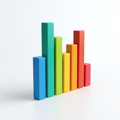 Colorful 3D Bar Graph Chart