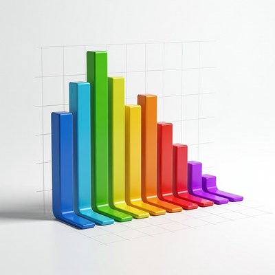 Colorful 3D Bar Graph Chart