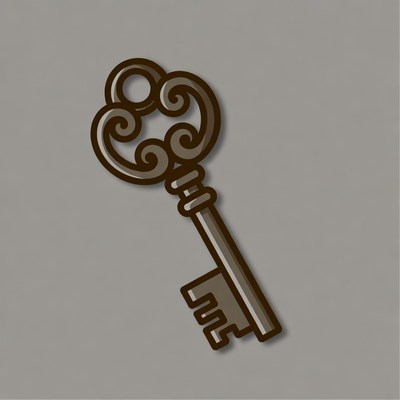 Ornate vintage key illustration