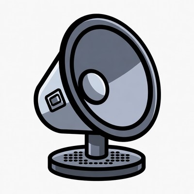 Cartoon Megaphone on Stand