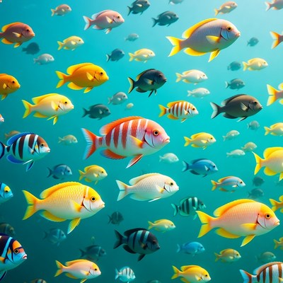 Colorful Tropical Fish Swimming Underwater