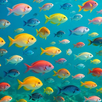 Colorful Tropical Fish Swimming Underwater
