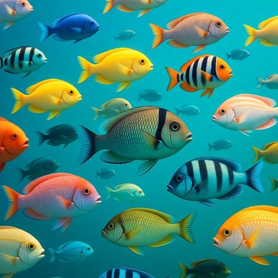 Colorful Tropical Fish Swimming Underwater
