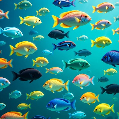 Colorful Tropical Fish Swimming Underwater