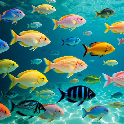 Colorful Tropical Fish Underwater