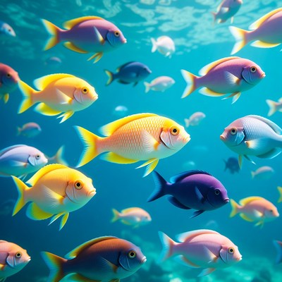 Colorful Angelfish Swimming Underwater