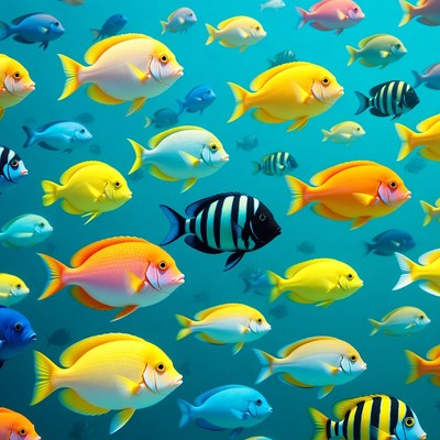Colorful Tropical Fish Swimming Underwater