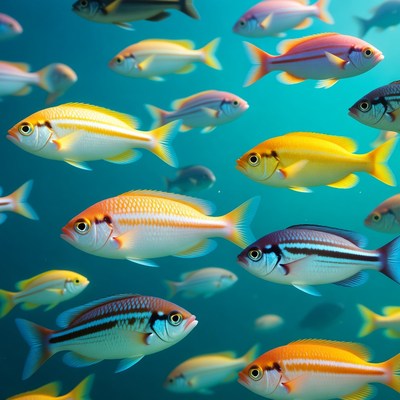 Colorful Tropical Fish Swimming Underwater