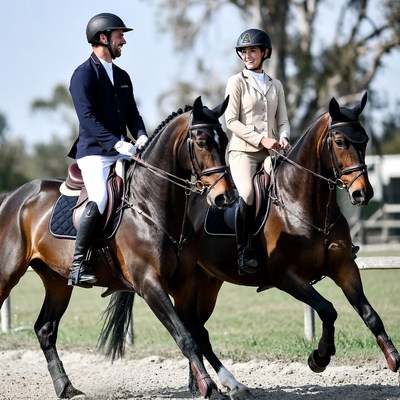 Man and woman riding horses