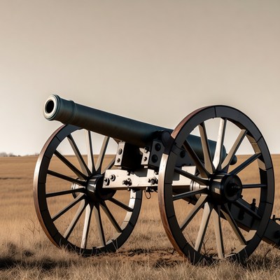 Civil War Cannon on Field