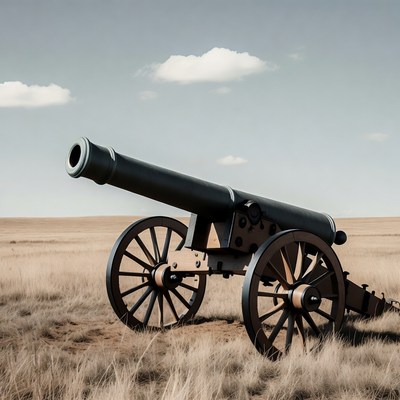 Cannon on grassy field