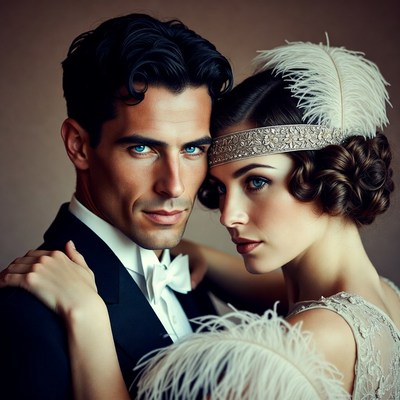 1920s Couple in Formal Attire